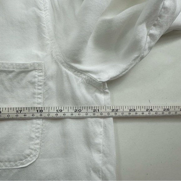 Cloth & Stone Relaxed White Button Up Shirt Women’s Medium 3/4 Sleeve Hi-Low - Picture 6 of 8